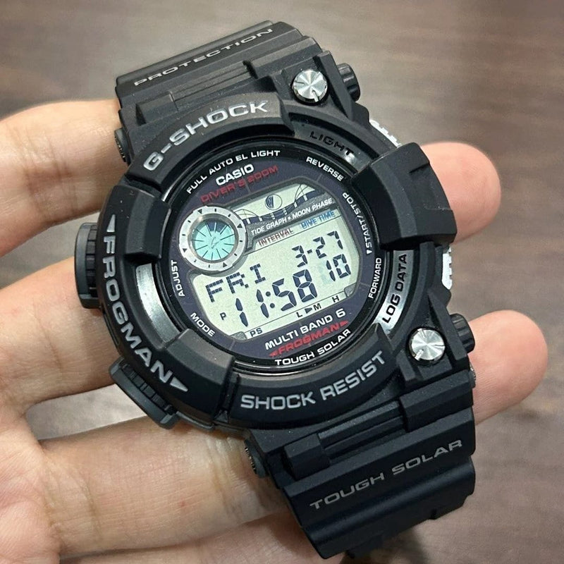 [Pre-Owned] Casio G-Shock Frogman GWF-1000-1JF Tough Solar Black Men Diver Watch (Japan Set)