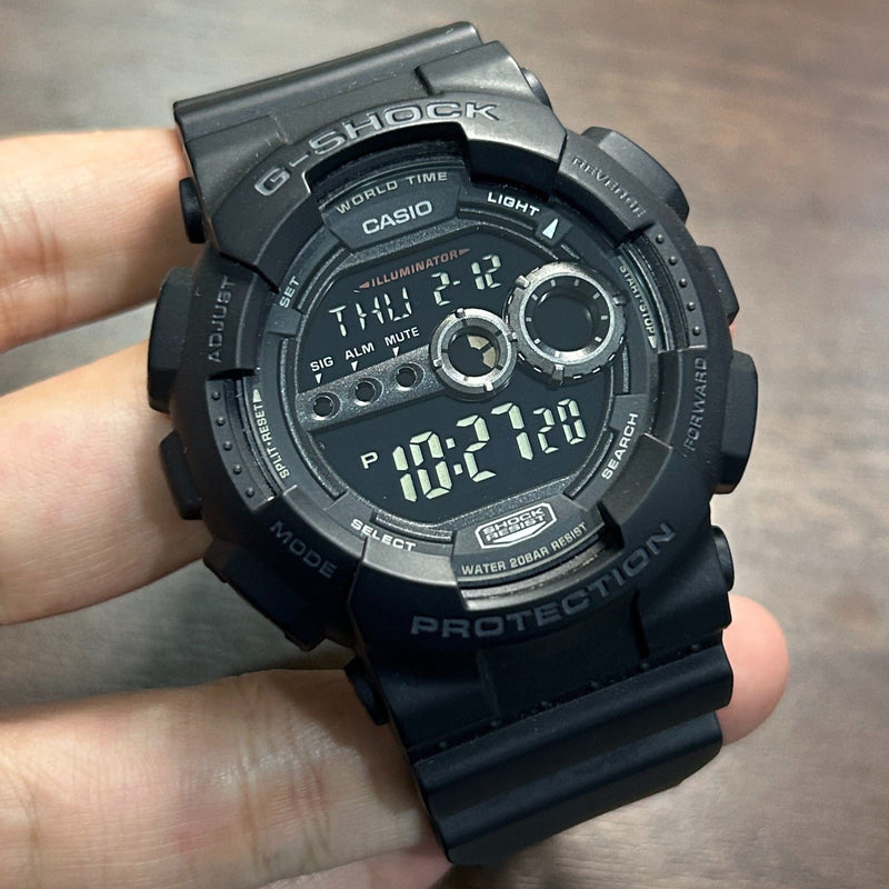 [Pre-Owned] Casio G-Shock GD-100-1B All Black Digital Men Watch