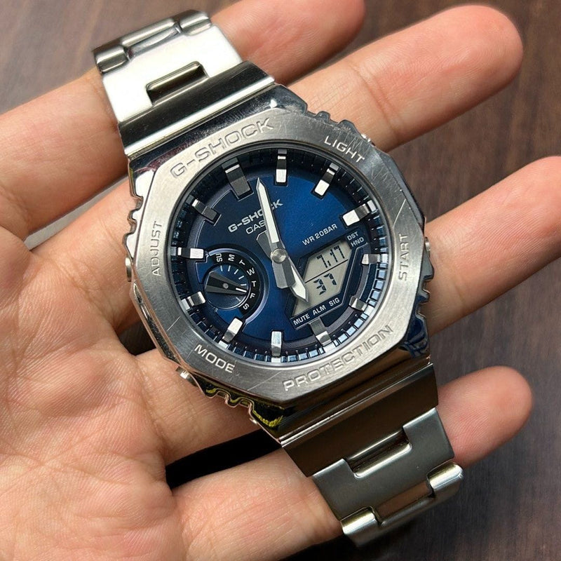 [Pre-Owned] Casio G-Shock G-Steel GM-2110D-2B Blue Men Watch