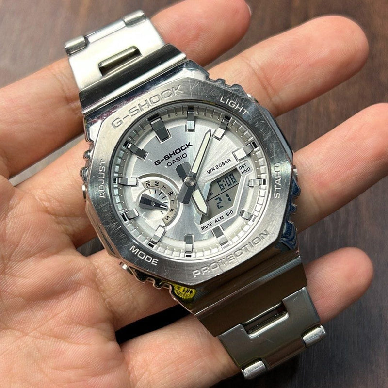 [Pre-Owned] Casio G-Shock G-Steel GM-2110D-7A Silver Men Watch