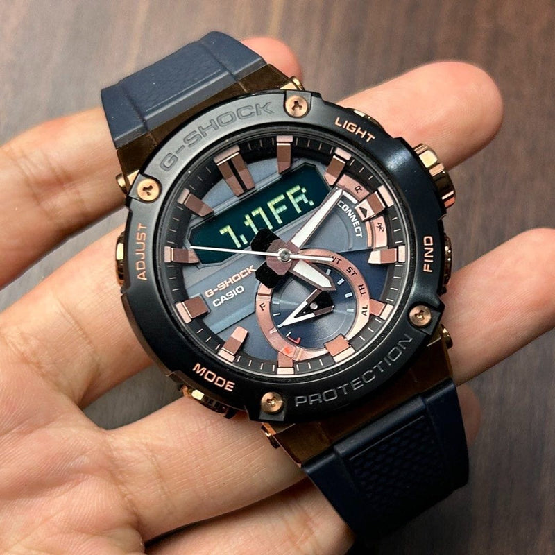 [Pre-Owned] Casio G-Shock G-Steel GST-B200G-2A Rose Gold Tough Solar Bluetooth Men Watch