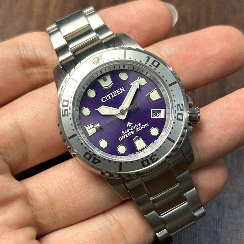 [Pre-Owned] Citizen Promaster EO2027-50X Purple Eco-Drive Unisex Diver Watch