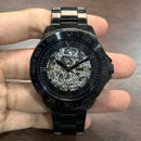 [Pre-Owned] Fossil Bannon BQ2679 Black Skeleton Stainless Steel Men Watch