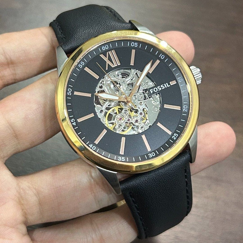 [Pre-Owned] Fossil Flynn 48mm BQ2383 Skeleton Automatic Men Watch