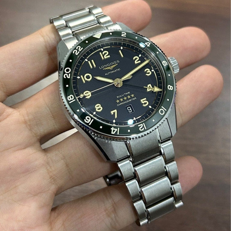 [Pre-Owned] Longines Spirit Zulu Time 42mm Green Automatic GMT Men Watch