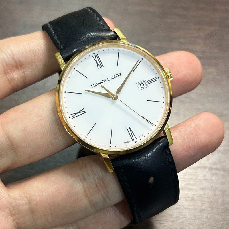 [Pre-Owned] Maurice Lacroix Eliros Date EL1087 Gold Quartz Men Watch