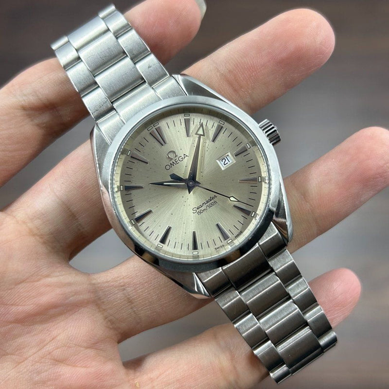 [Pre-Owned] Omega Seamaster Aqua Terra 39mm Silver Quartz Men Watch