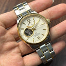[Pre-Owned] Orient Star Semi-Skeleton Open Heart Silver Gold Automatic Men Watch