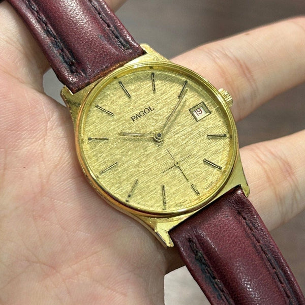 [Pre-Owned] Pagol Vintage 3057 Linen Dial Manual Winding Unisex Watch