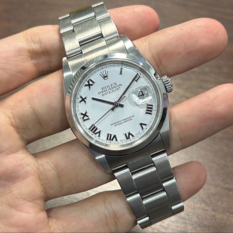 [Pre-Owned] Rolex Datejust 36mm 16200 White Roman Automatic Unsiex Watch