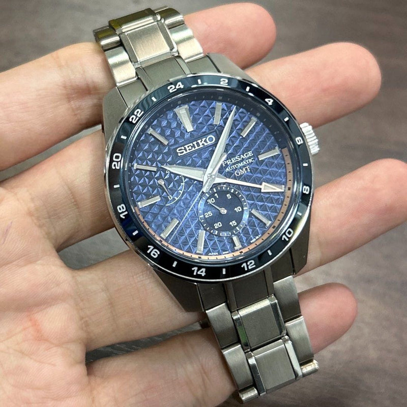 [Pre-Owned] Seiko Presage Sharp Edged SPB217J1 Blue Automatic GMT Men Watch