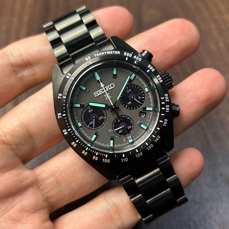 [Pre-Owned] Seiko Prospex Night Speedtimer 39mm SSC917P1 All Black Solar Men Watch