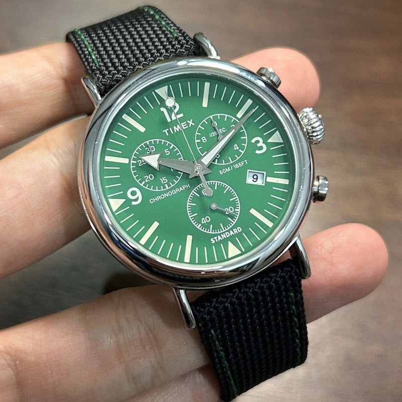 [Pre-Owned] Timex Standard Chronograph Green Quartz Men Watch