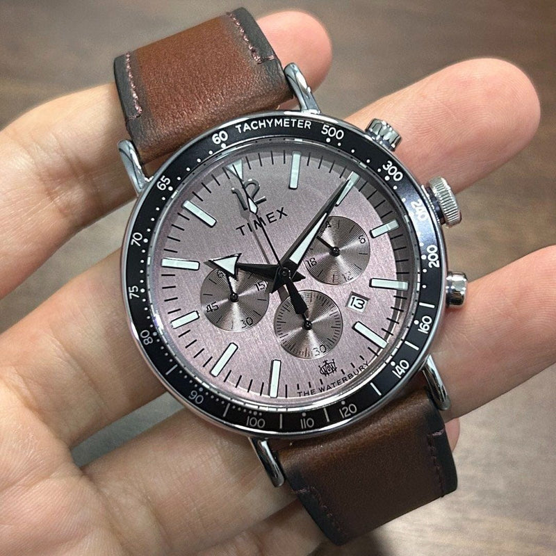 [Pre-Owned] Timex Waterbury Standard Chronograph Pink Quartz Men Watch