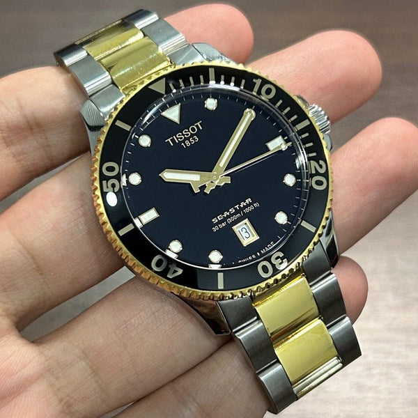 [Pre-Owned] Tissot Seastar 1000 40mm Black Gold Quartz Men Watch
