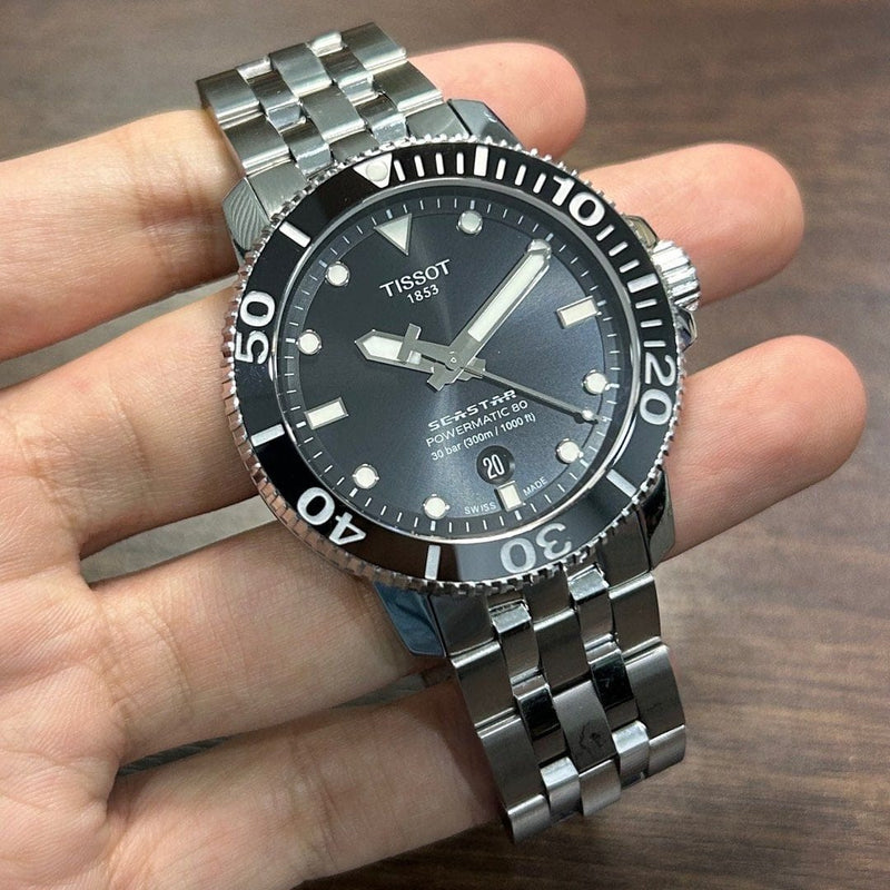 [Pre-Owned] Tissot Seastar 1000 43mm Black Ceramic Powermatic 80 Automatic Men Watch