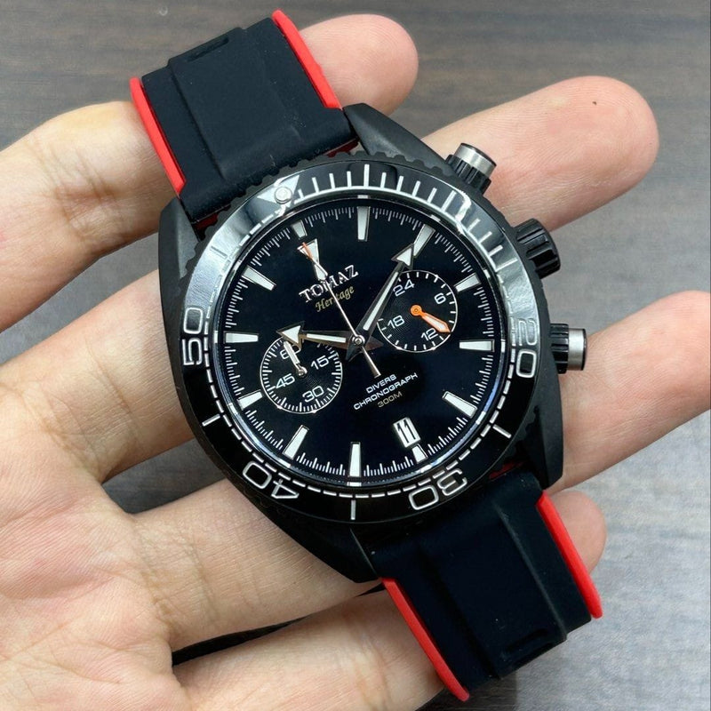 [Pre-Owned] Tomaz Heritage TW012 Sapphire Black Quartz Chronograph Men Watch