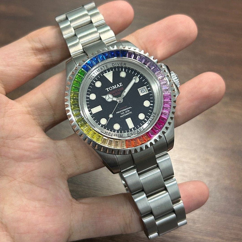 [Pre-Owned] Tomaz Ultimate Diver GR06-D4 Sapphire Rainbow Swarovski Automatic Men Watch