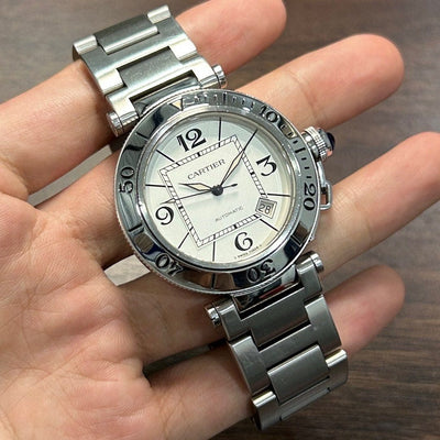 [Pre-Owned] Cartier Pasha Seatimer 2790 White Automatic Men Diver Watch