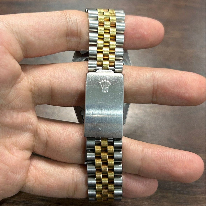 [Pre-Owned] Rolex 16233 Datejust 36mm Two-Tone Champagne Diamond Dial Men Watch