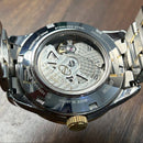 [Pre-Owned] Orient Star Semi-Skeleton Open Heart Silver Gold Automatic Men Watch
