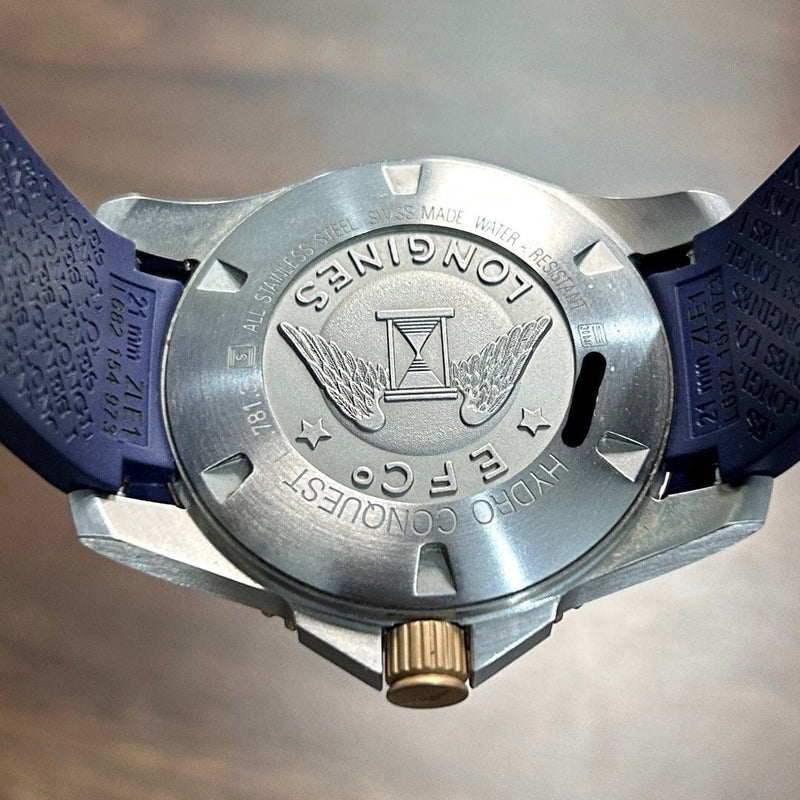 [Pre-Owned] Longines Hydroconquest 41mm Rose Gold Blue Ceramic Automatic Men Diver Watch