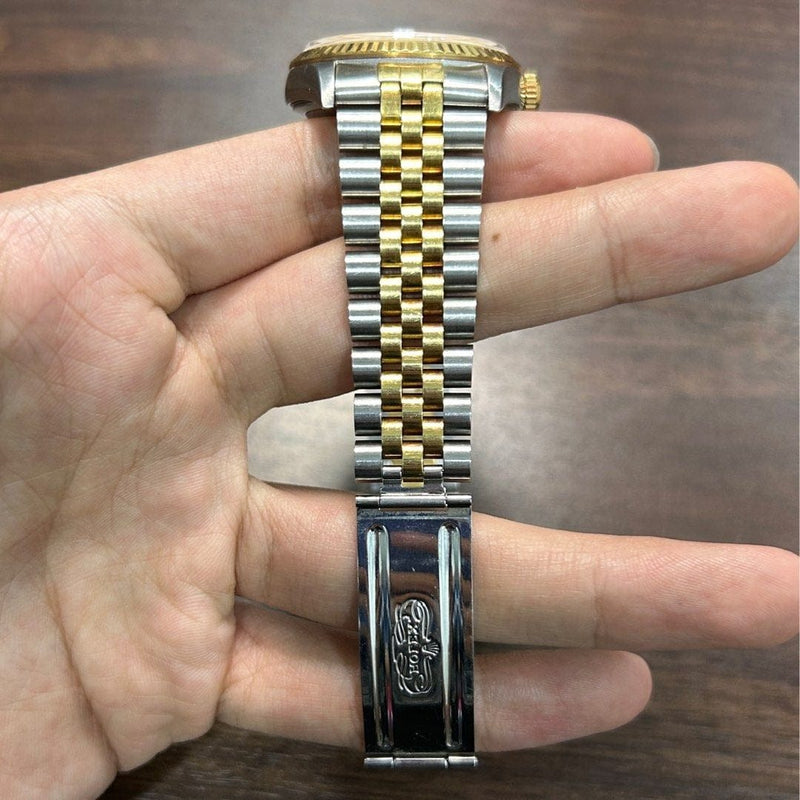 [Pre-Owned] Rolex 16233 Datejust 36mm Two-Tone Champagne Diamond Dial Men Watch