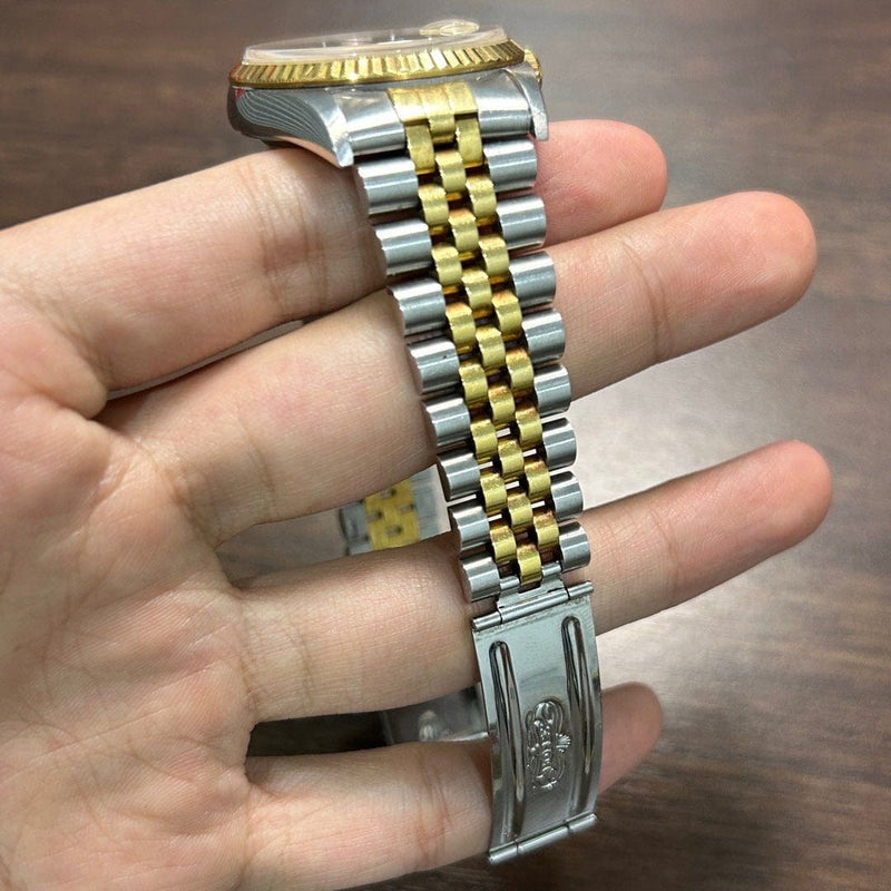 [Pre-Owned] Rolex Datejust 36mm 16233 18k Gold Champagne Diamond Dial Watch