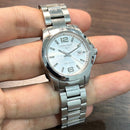 [Pre-Owned] Longines Conquest 29.5mm L3.376.4.76.6 Sunray Silver Quartz Women Watch