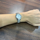 [Pre-Owned] Longines Conquest 29.5mm L3.376.4.76.6 Sunray Silver Quartz Women Watch