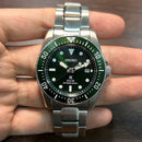 [Pre-Owned] Seiko Prospex SNE583P1 38.5mm Green Hulk Solar Diver Watch