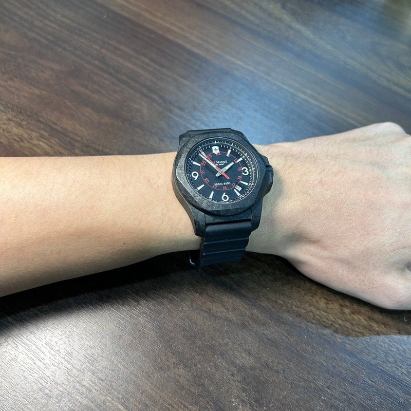 [Pre-Owned] Victorinox INOX 241776 Black Carbon Quartz Men Watch