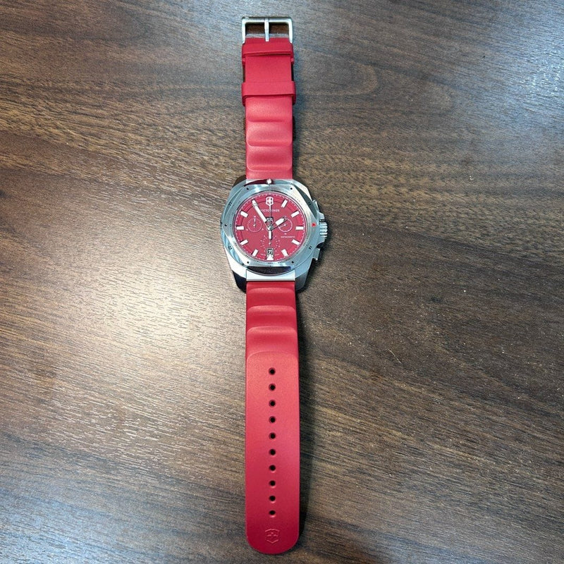 [Pre-Owned] Victorinox I.N.O.X 241986 Red Quartz Chronograph Rubber Men Watch