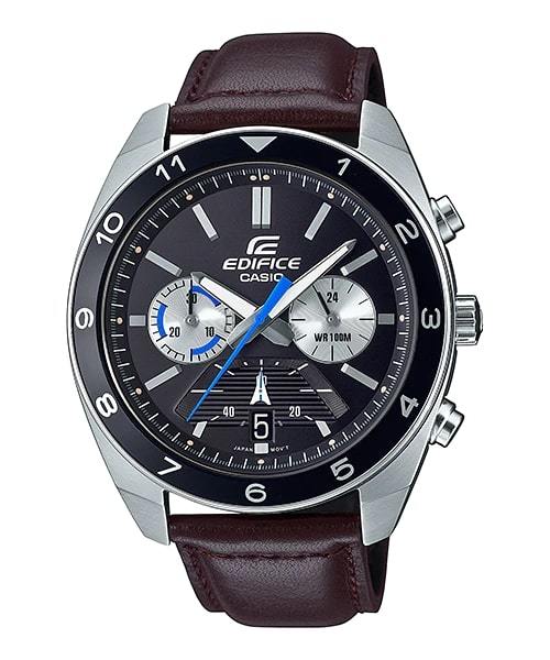 Casio Edifice EFV-590L-1AV Chronograph Leather Men Watch Malaysia 