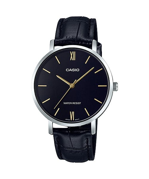 Casio Enticer LTP-VT01L-1B Black Leather Women Watch