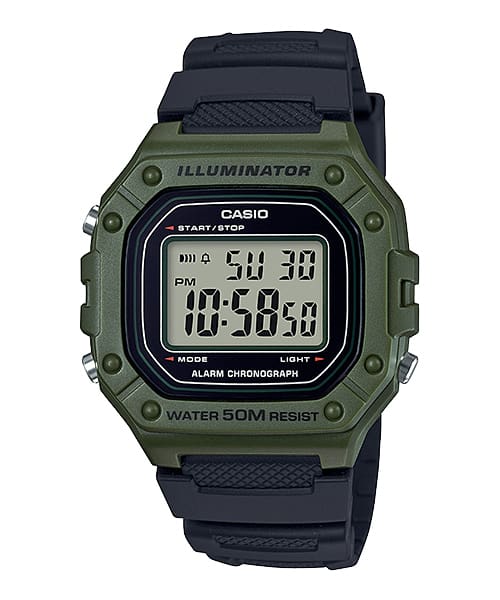 Casio Youth W-218H-3AV Green Resin Digital Unisex Watch