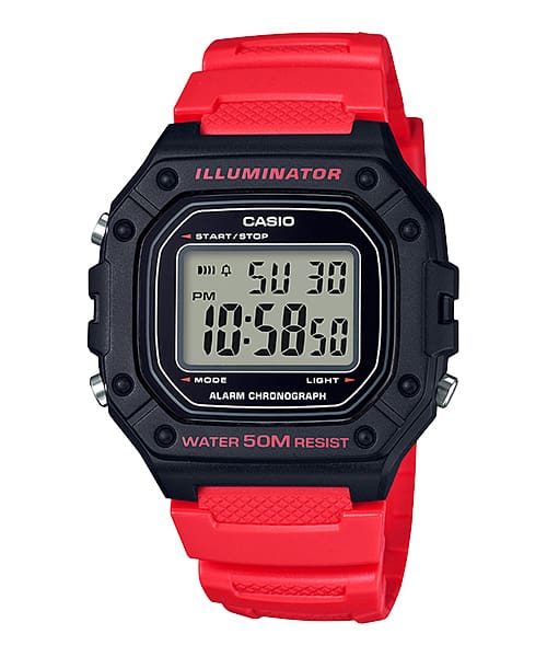 Casio Youth W-218H-4BV Red Resin Digital Unisex Watch