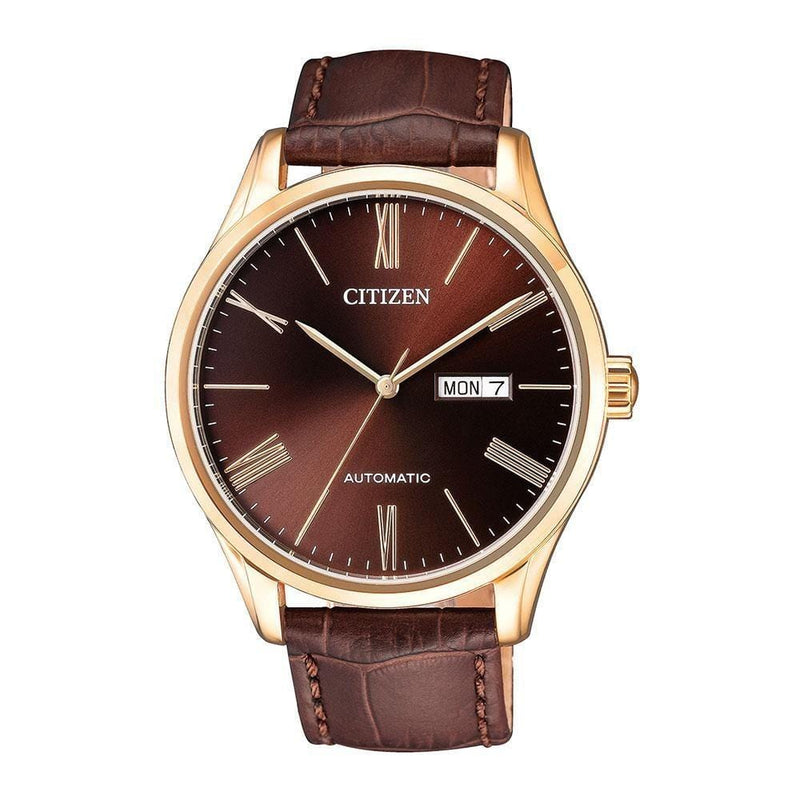 Citizen Automatic NH8363-14XB Brown Leather Strap Men Watch