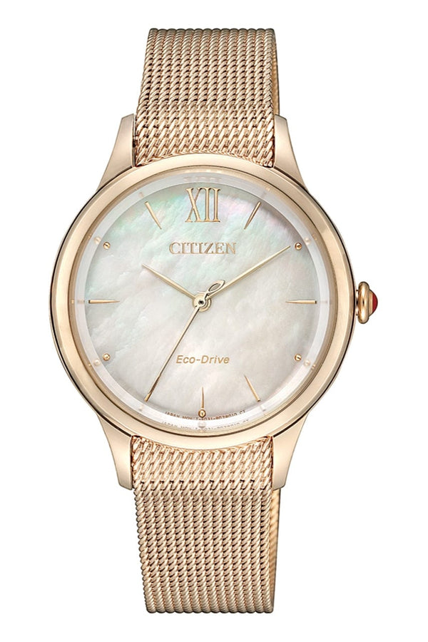 Citizen Eco-Drive EM0813-86Y Gold Strap Women Watch Malaysia 