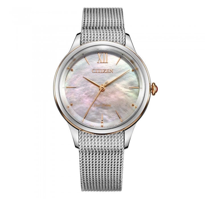 Citizen L EM0816-88Y Eco-Drive Silver Strap Women Watch Malaysia 