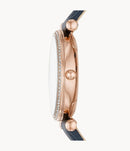 Fossil Carlie ES4485 Quartz Blue Leather Woman Watch Malaysia