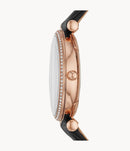 Fossil Carlie ES4507 Quartz Black Leather Women Watch Malaysia