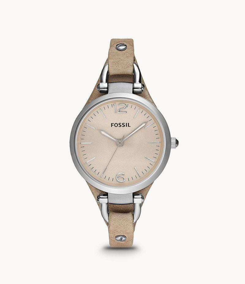 Fossil Georgia ES2830 Quartz Beige Leather Woman Watch Malaysia