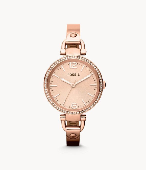 Fossil Georgia ES3226 Quartz Rose Gold Dial Woman Watch Malaysia