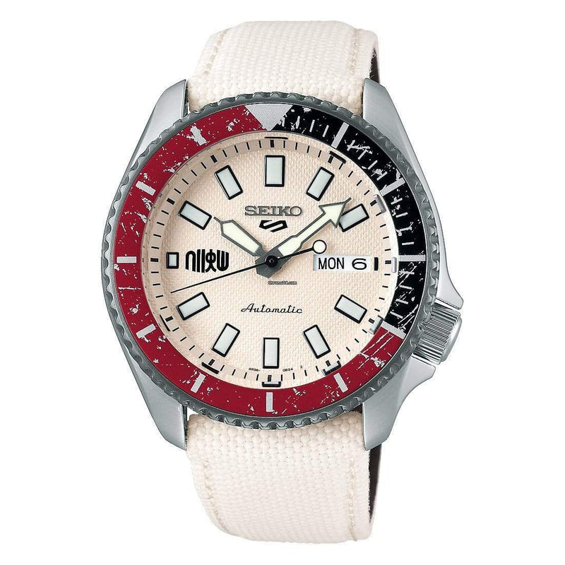 Seiko 5 SRPF19K1 Automatic White Leather Men Watch Malaysia