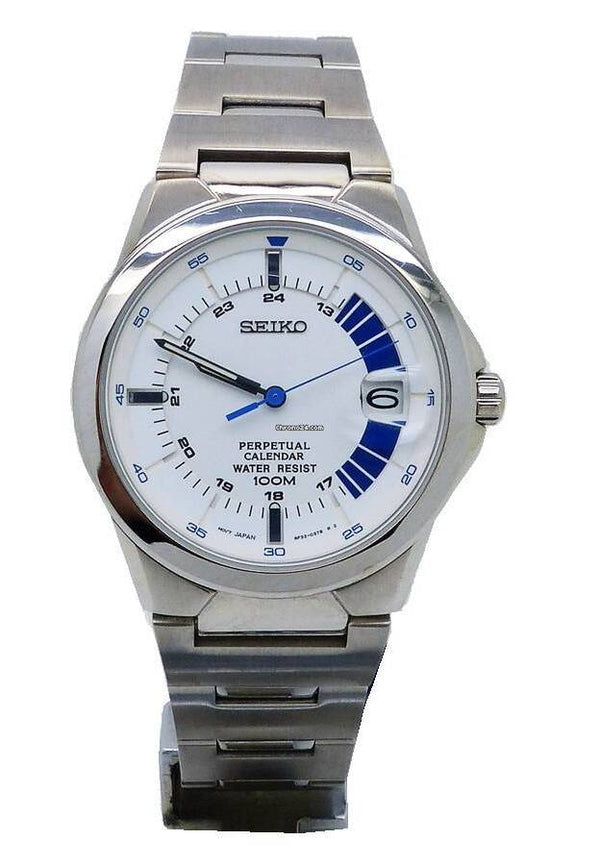 Seiko 8F320280 Perpetual Calendar Stainless Steel Quartz Men Watch