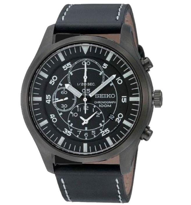 Seiko Criteria SNDA21P1 Chronograph Black Leather Men Watch Malaysia