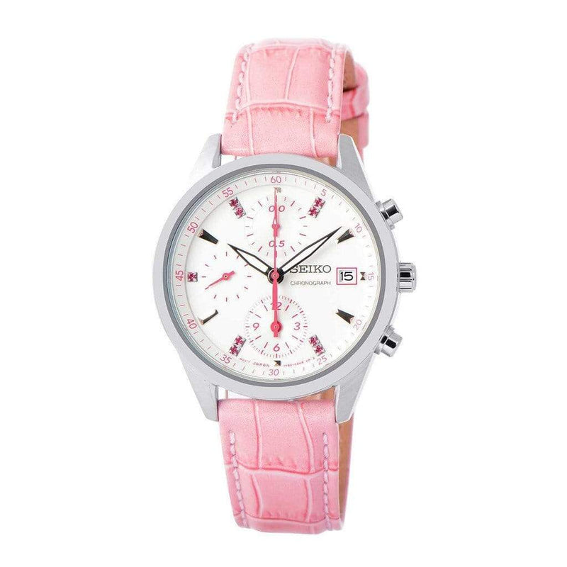 Seiko Criteria SNDV47P1 Chronograph Pink Leather Woman Watch Malaysia