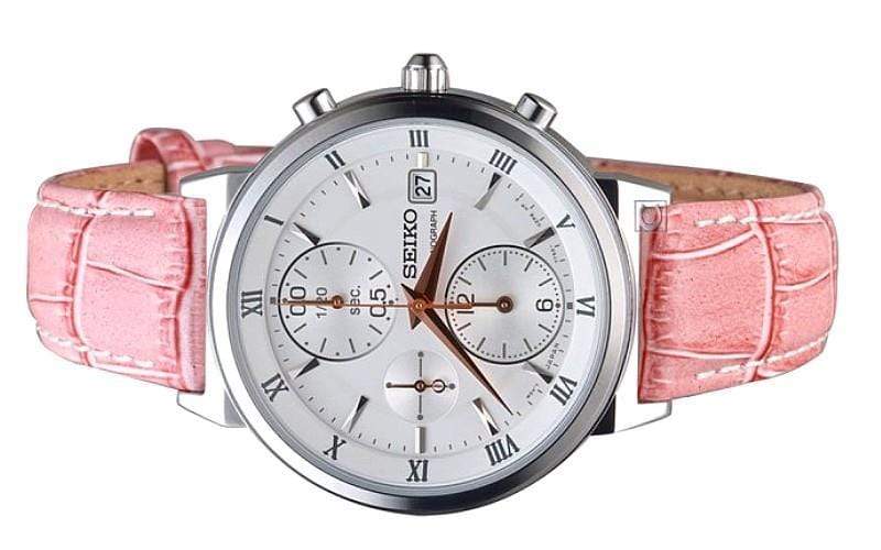 Seiko Criteria SNDV47P1 Chronograph Pink Leather Woman Watch Malaysia