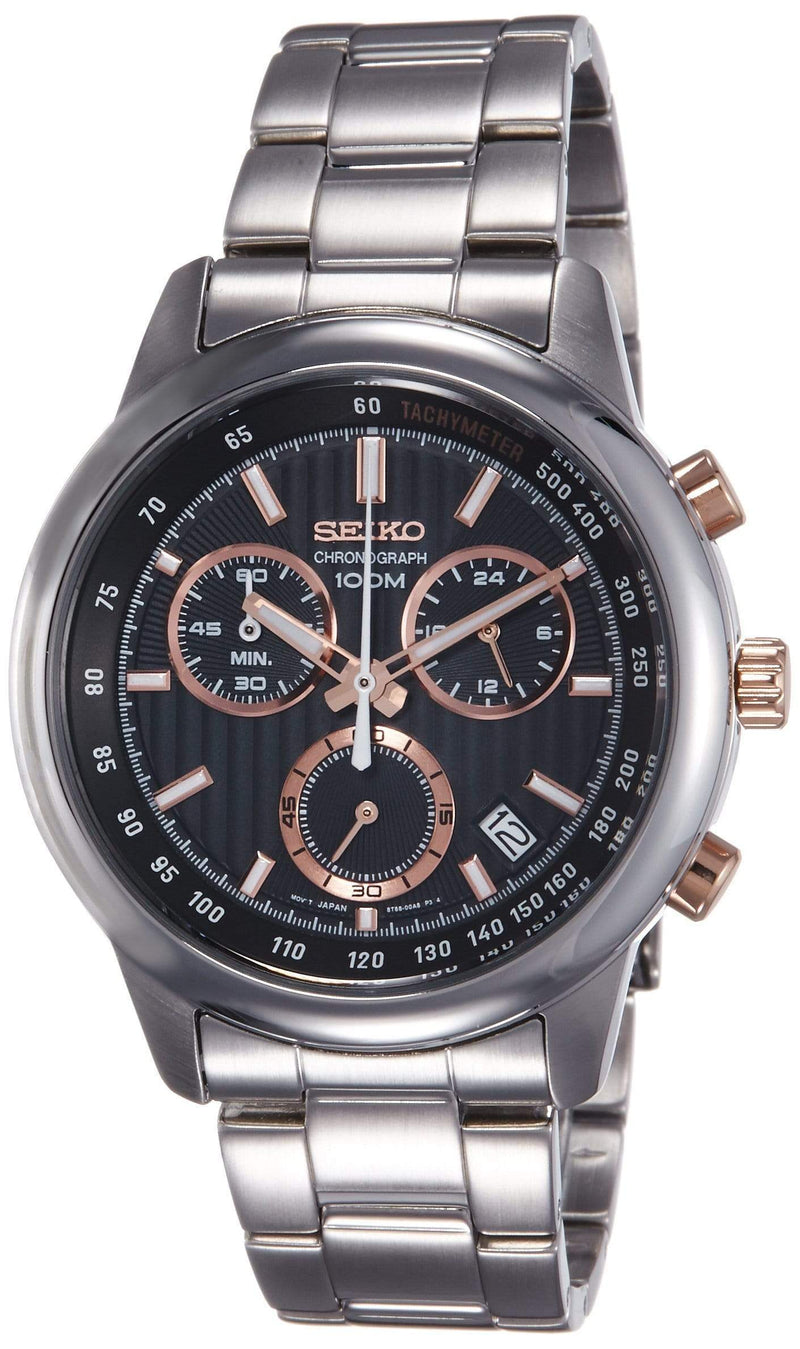 Seiko Conceptual Regular SSB215P1 Chronograph Black Steel Men Watch 